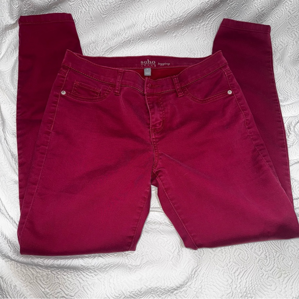 New York and Company Soho Women's Light Burgundy Jeans Leggings Size 6 Jeggings